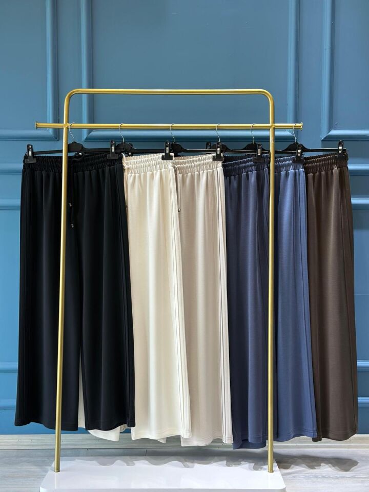 SN5581-NEVRÜLÜ GENİŞ PAÇA BAMBU PANTOLON