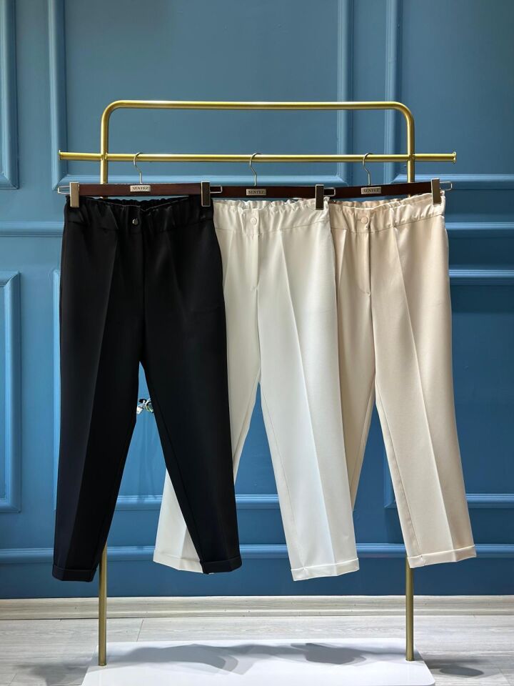 SN5513-BELİ LASTİKLİ DOUBLE PAÇA PANTOLON